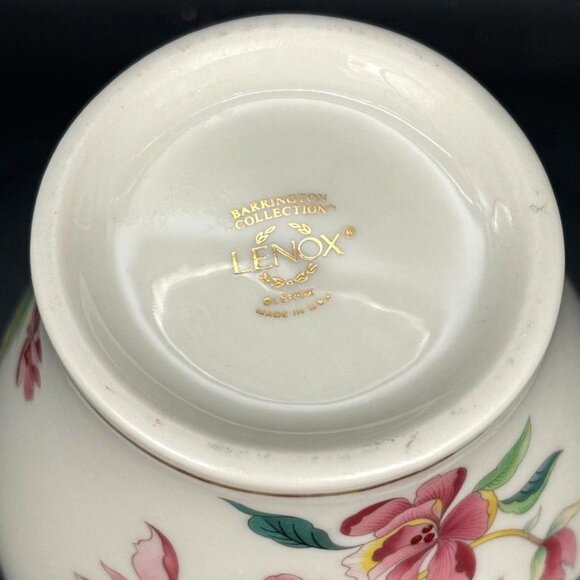 Vintage 1980's Lenox Barrington Collection Flared Pink Floral 24K Gold Trim Vase - Picture 5 of 9